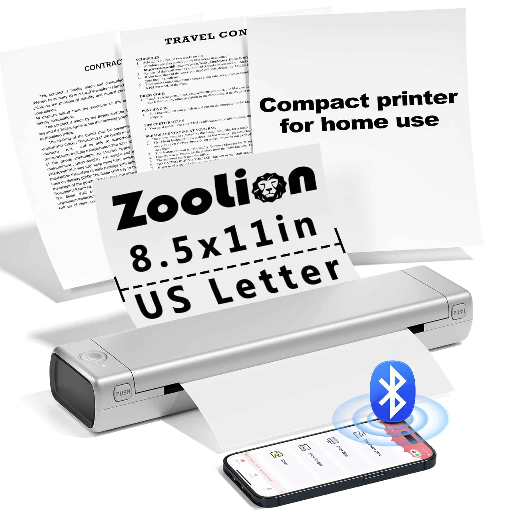 Impresora Térmica Portátil Zoolion para Viajes, M08F