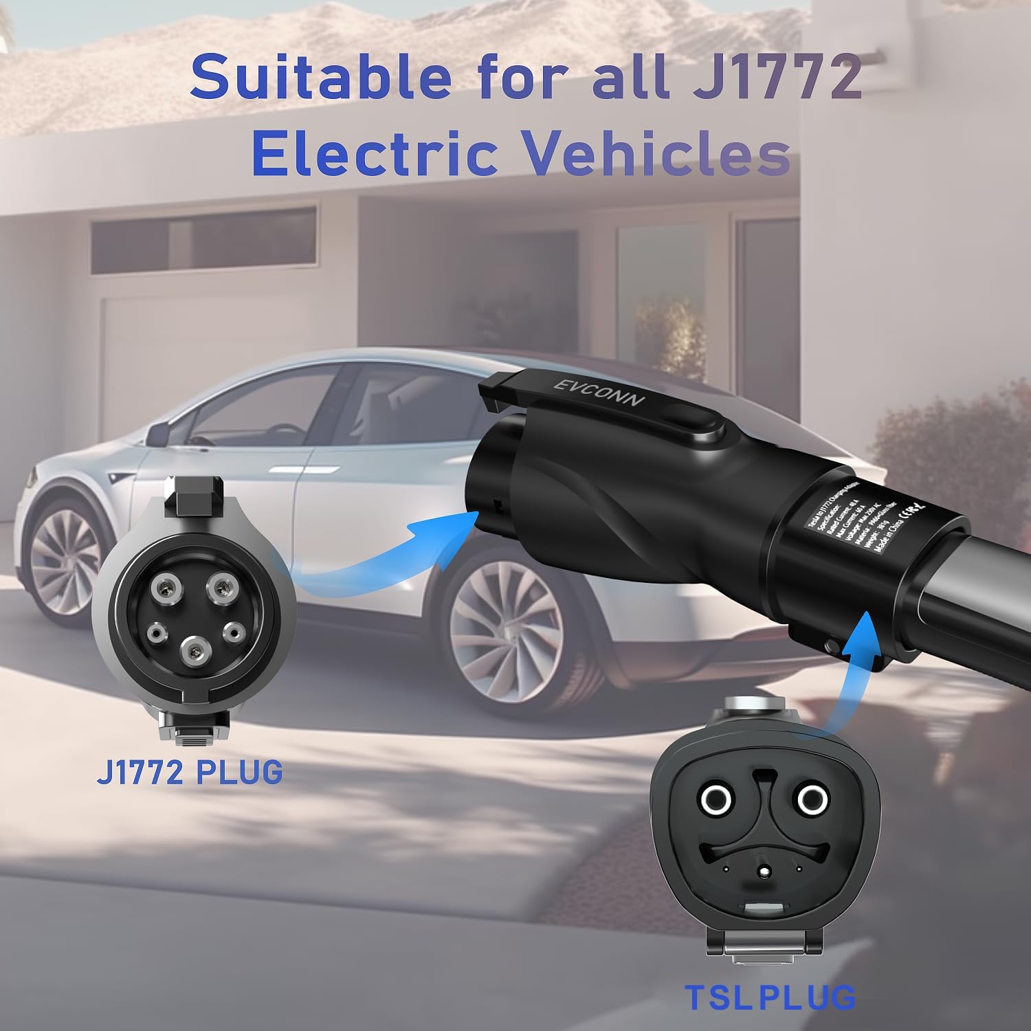 Adaptador EVCONN TSL a J1772, Material PA66 y Fibra de - Imagen 7