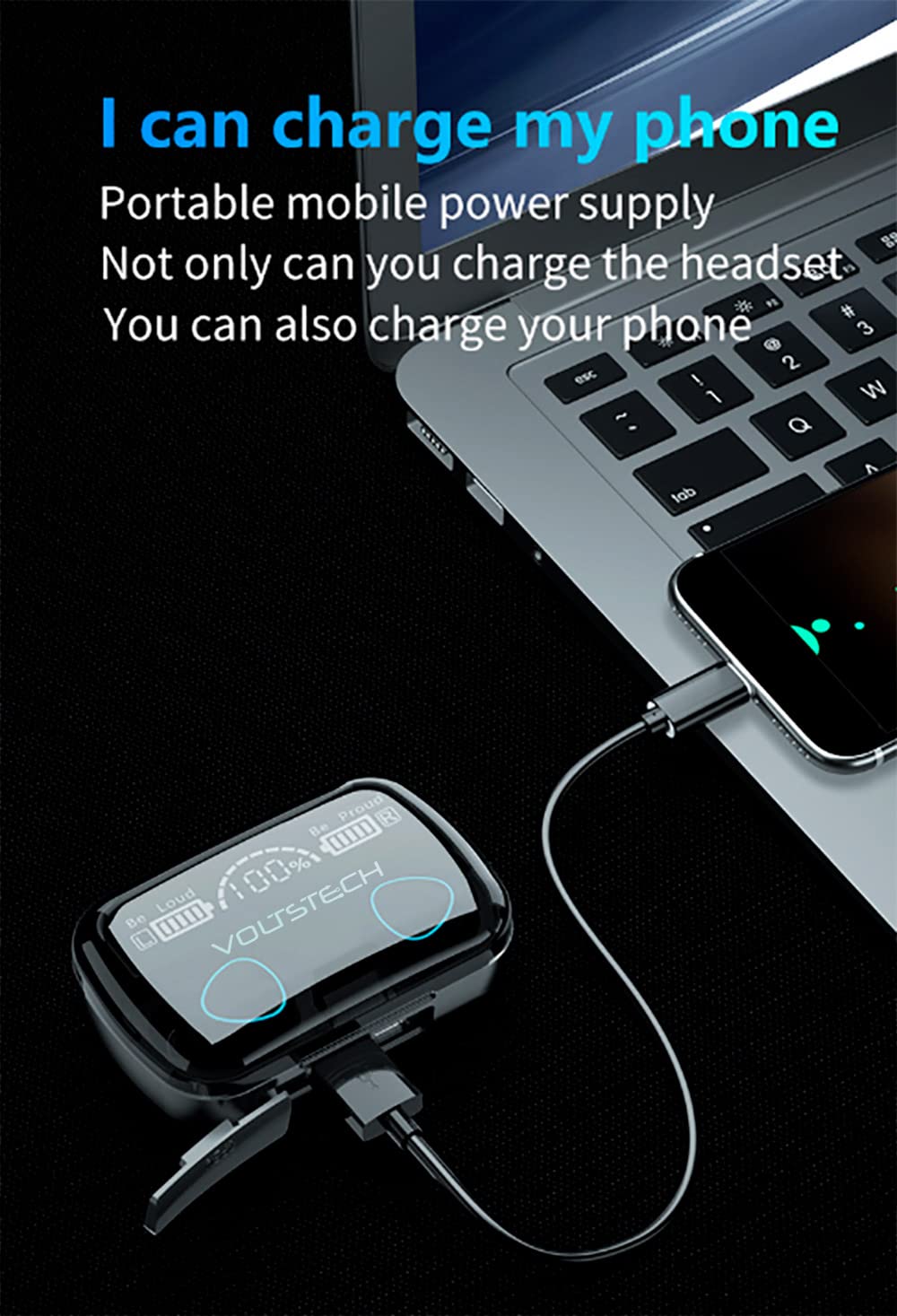 Auriculares inalámbricos Voltstech, Bluetooth 5.1 - Imagen 3