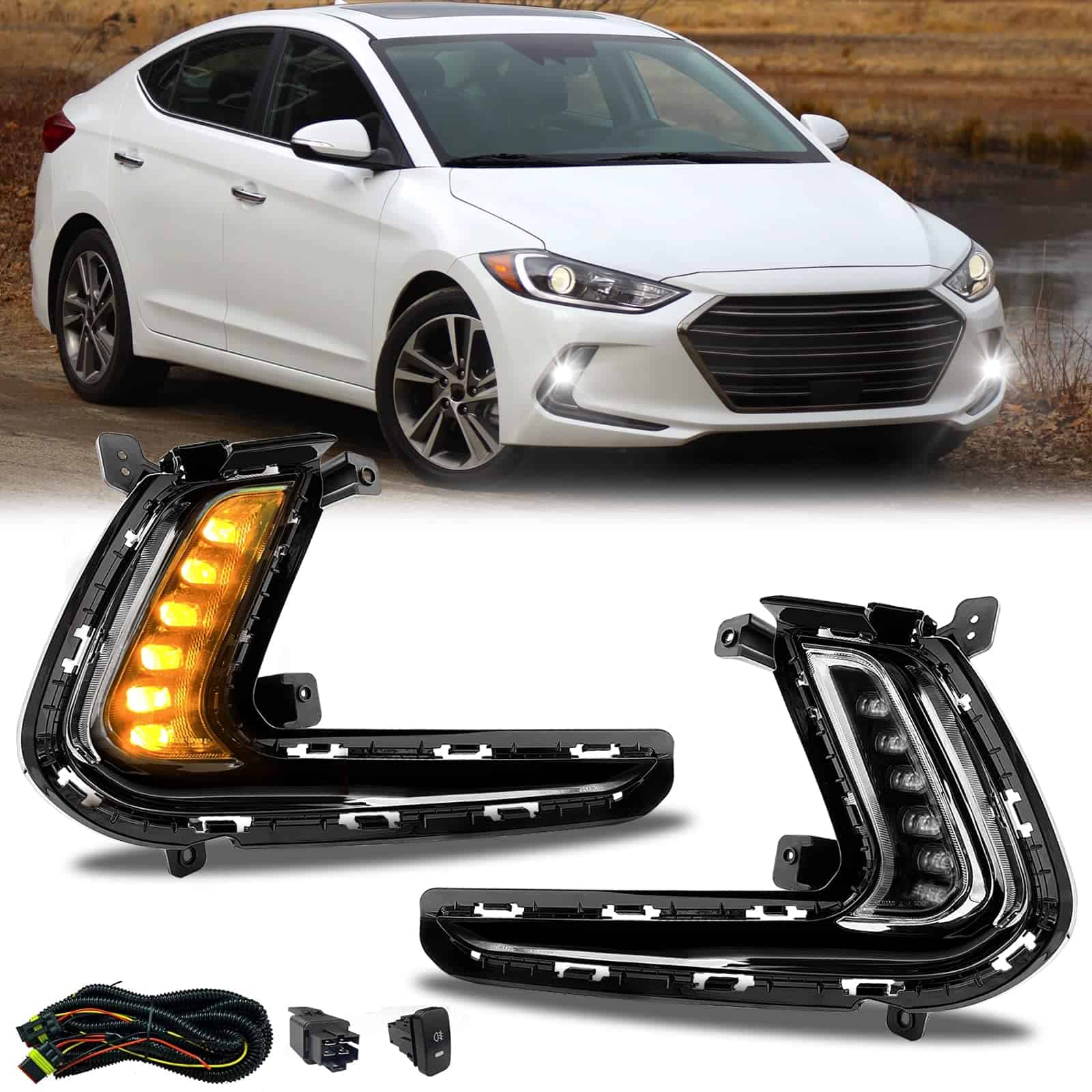 Luces antiniebla WILD BEAR con DRL Compatible con Hyundai