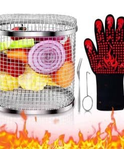 2 Pcs Canasta de Parrilla Giratoria - Rejilla de Barbacoa