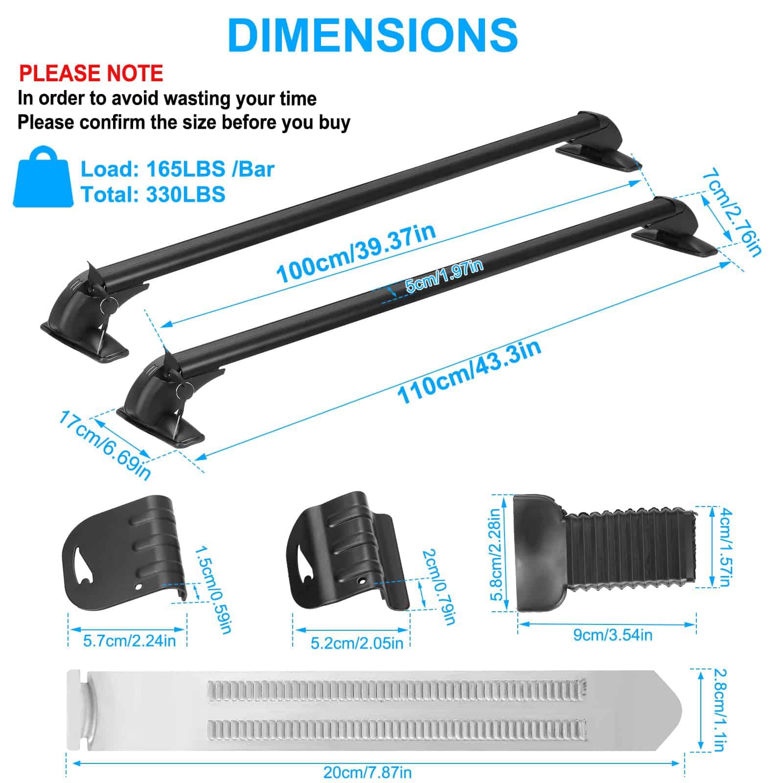 Rack de Techo Universal de 43 pulgadas para Automóviles, - Imagen 6