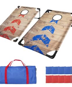 Juego de Cornhole Portátil con Marco de PVC y 2 Tableros de