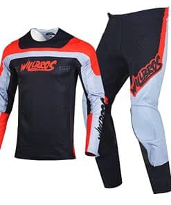 Conjunto de Jersey y Pantalones de Motocross -Negro Gris Roj