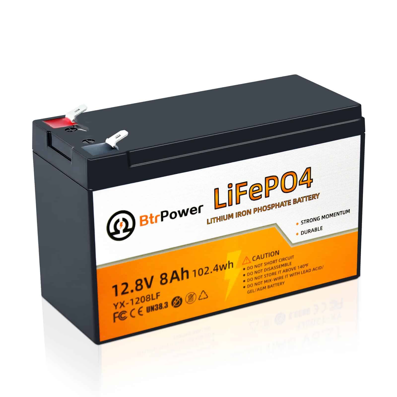 Batería de litio LiFePO4 de 12V 8Ah | 5000+ Ciclos
