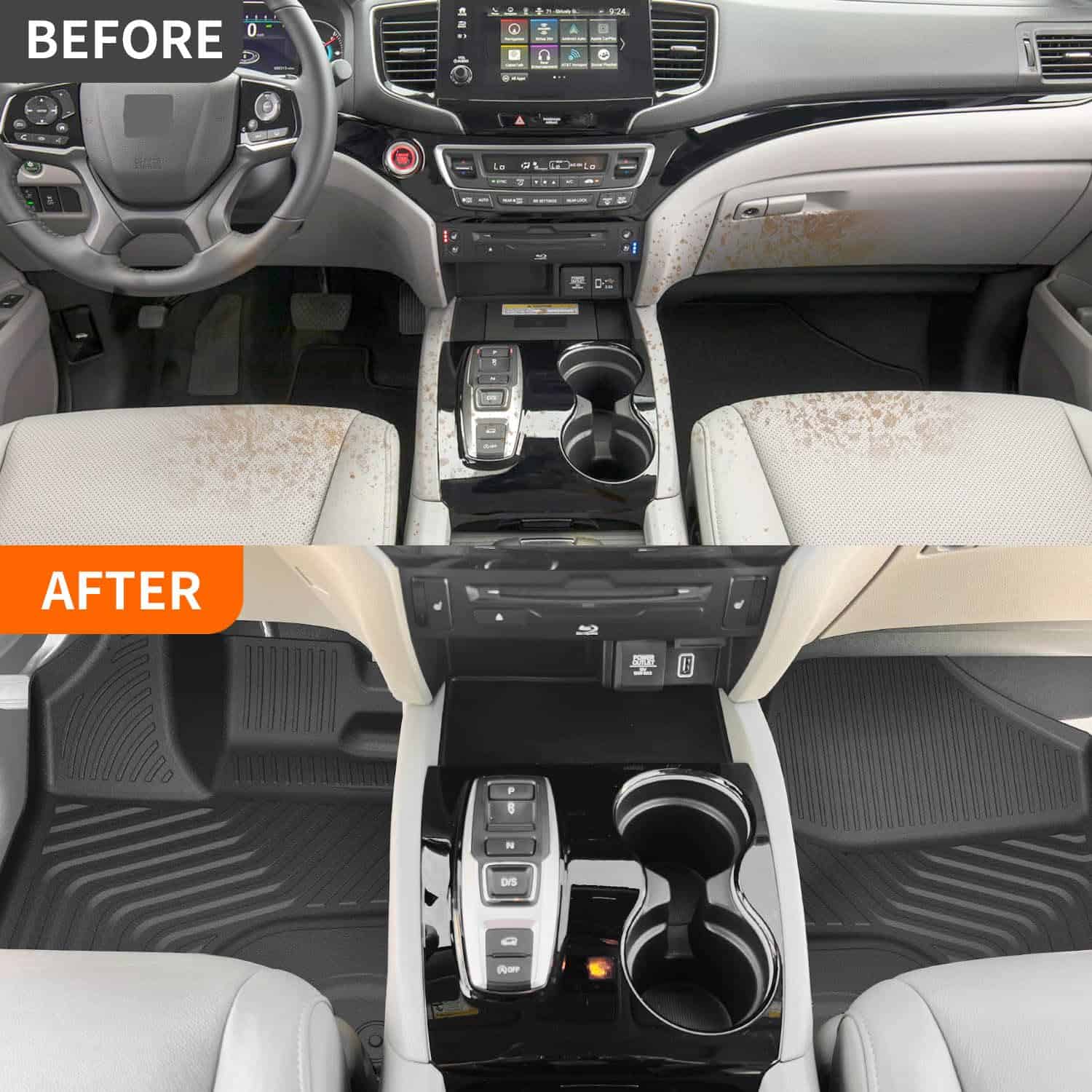 Tapete para suelo Compatible con Honda Pilot 2016-2022 con - Imagen 5