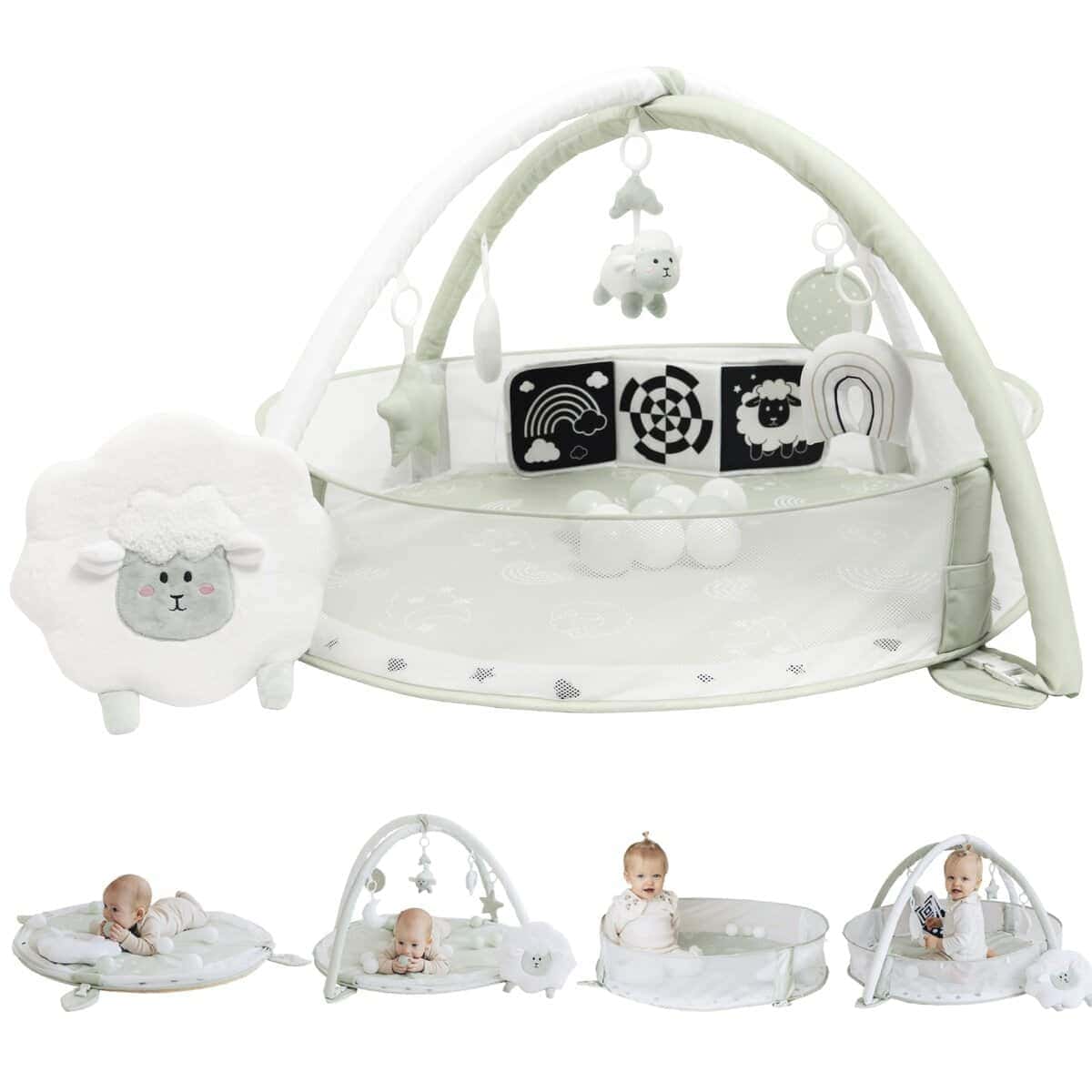 Tapete de Actividades Aila+Aiden 6-en-1 XL & Gimnasio de