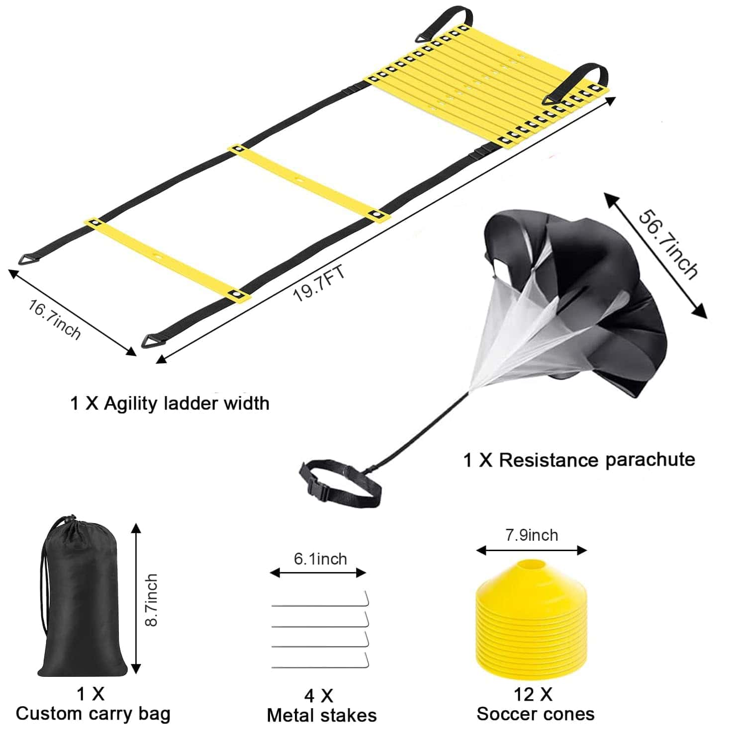 Set de Entrenamiento de Escalera de Agilidad y Velocidad - Imagen 3