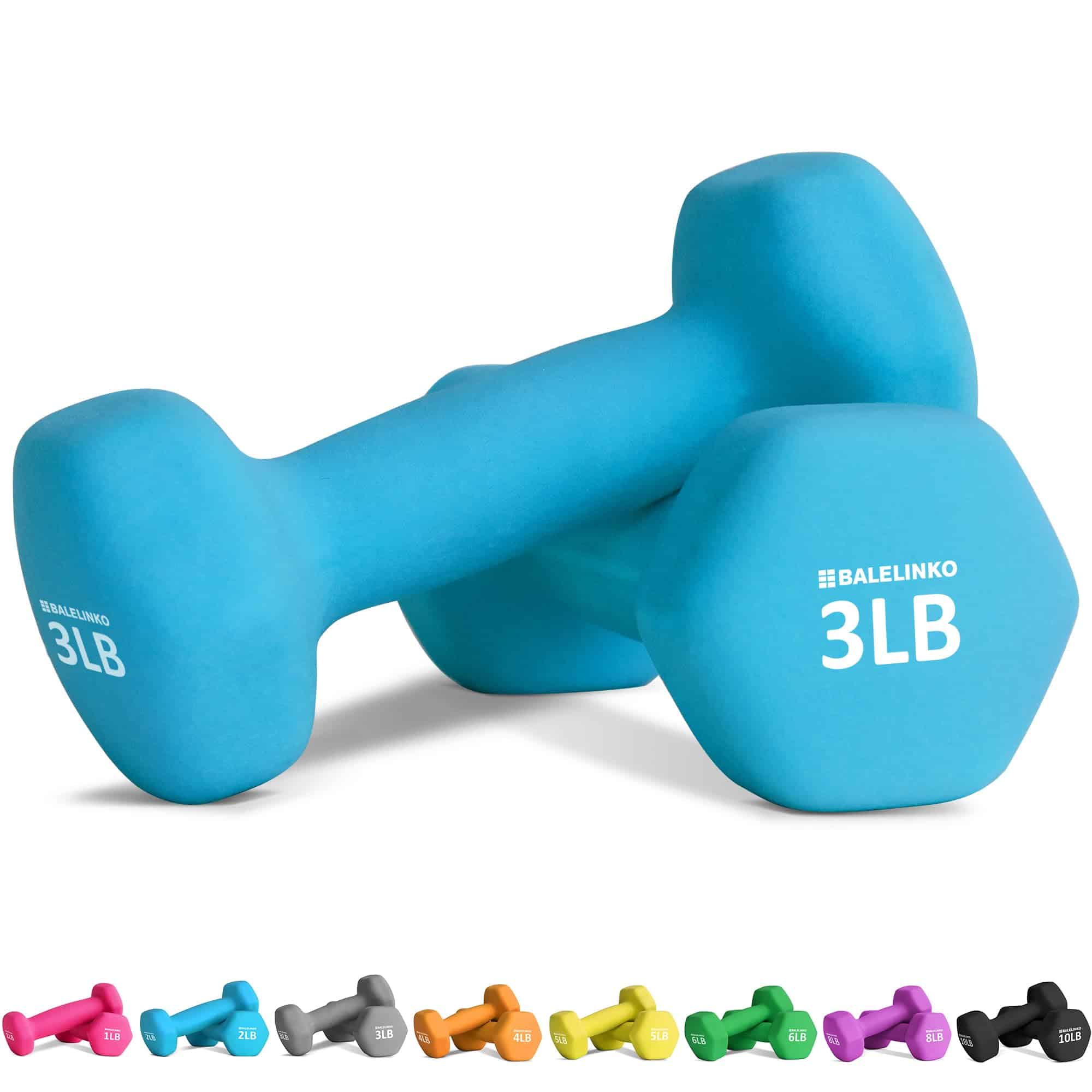 Par de mancuernas de neopreno en forma de hexágono de 3 lb