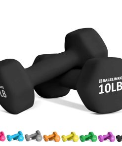 Pesas Negras de Neopreno en Forma Hexagonal para Gimnasio