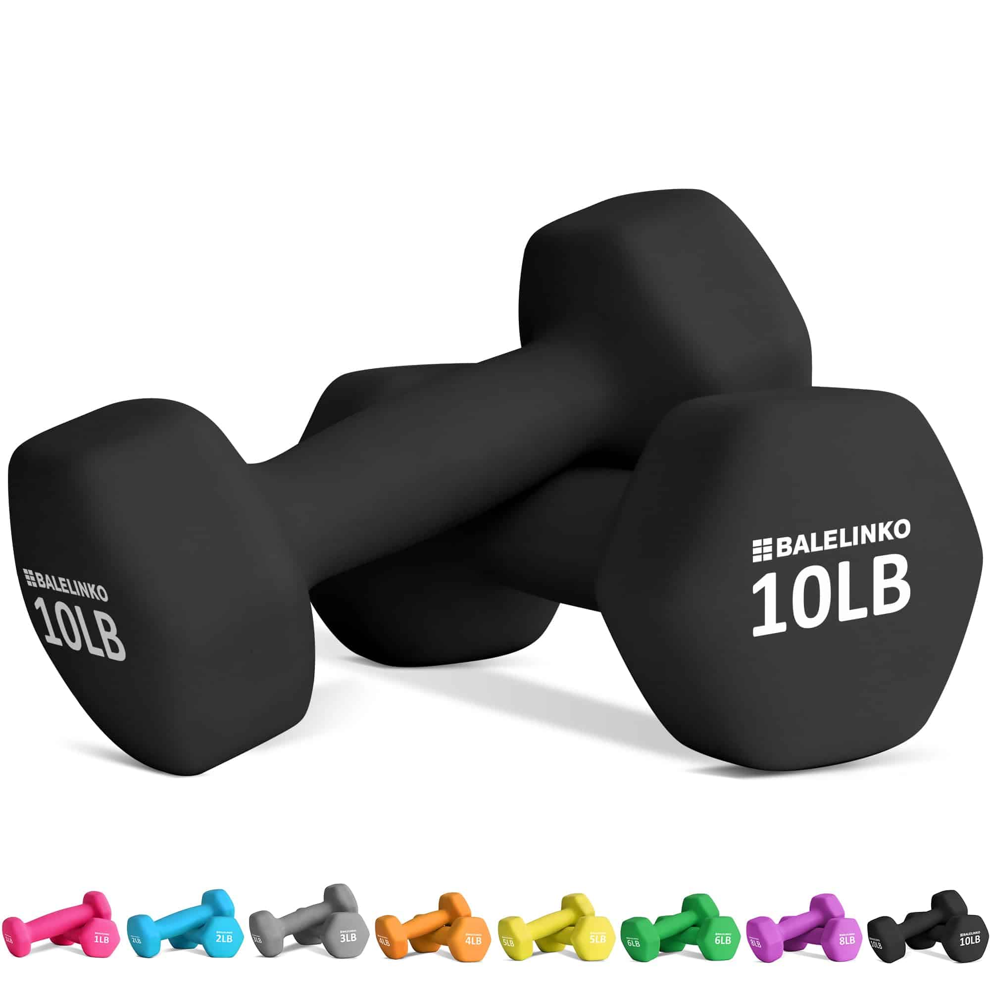 Pesas Negras de Neopreno en Forma Hexagonal para Gimnasio