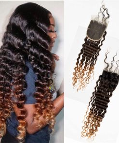 Cierre de Encaje Profundo Onda 1B 4 30 Ombre Brasileño 4x4,