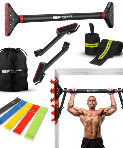 Barra de dominadas Strength Flex para puerta con bandas de