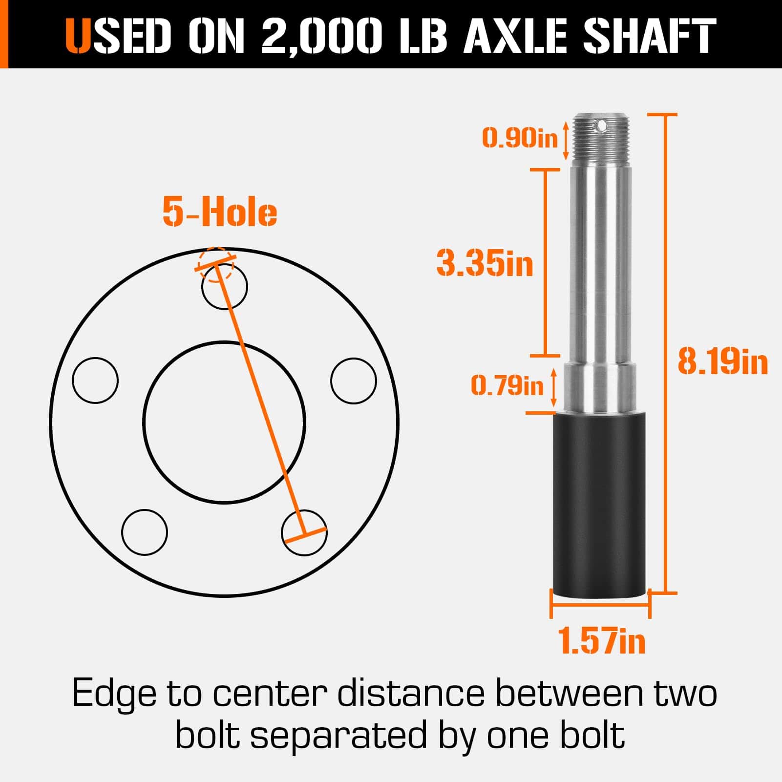 AEagle 5-Hole 4.5" Bolt Circle Idler Hub Kits para Eje de - Imagen 5