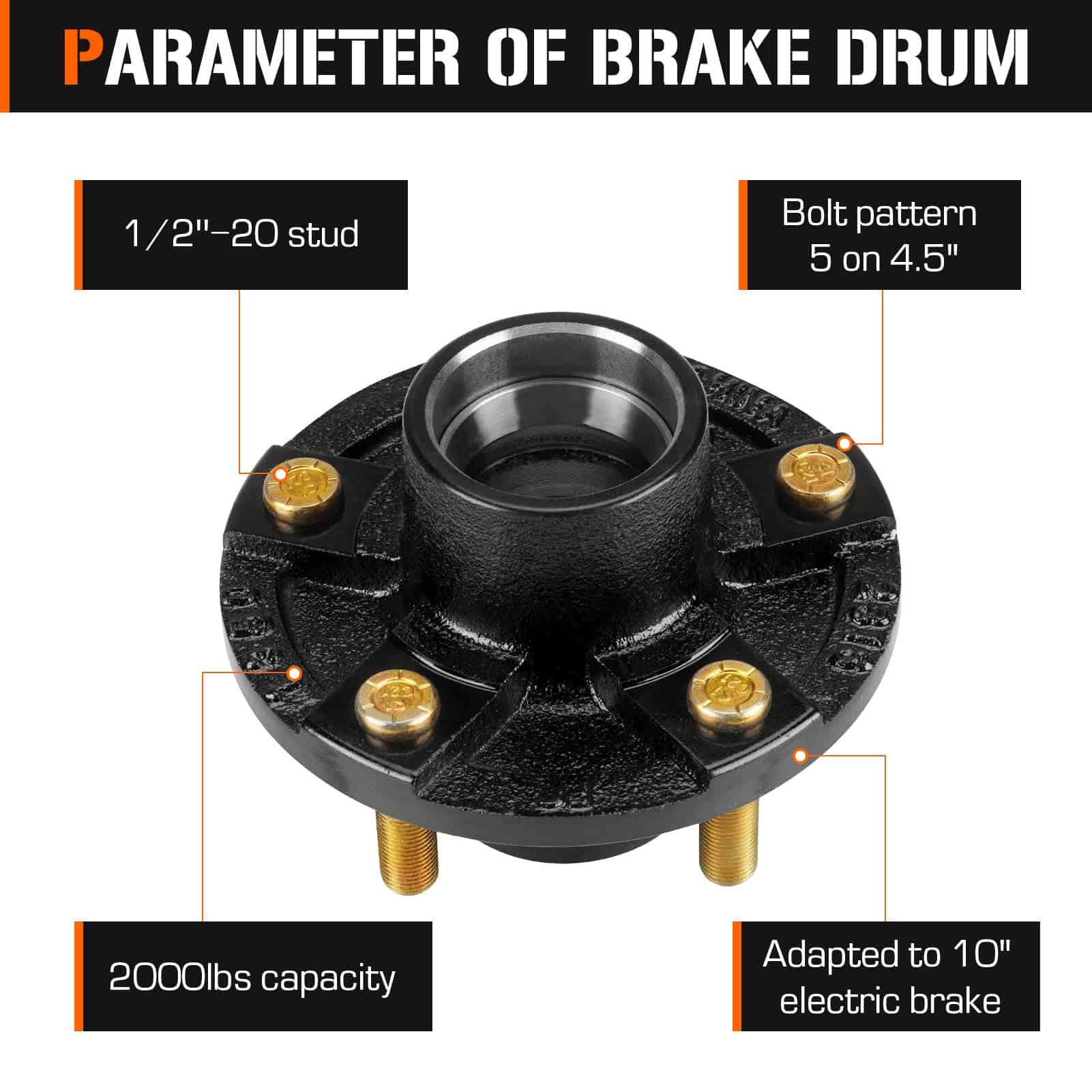 AEagle 5-Hole 4.5" Bolt Circle Idler Hub Kits para Eje de - Imagen 3