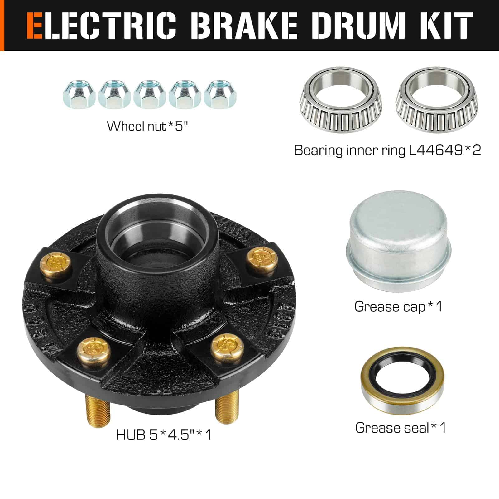 AEagle 5-Hole 4.5" Bolt Circle Idler Hub Kits para Eje de - Imagen 8