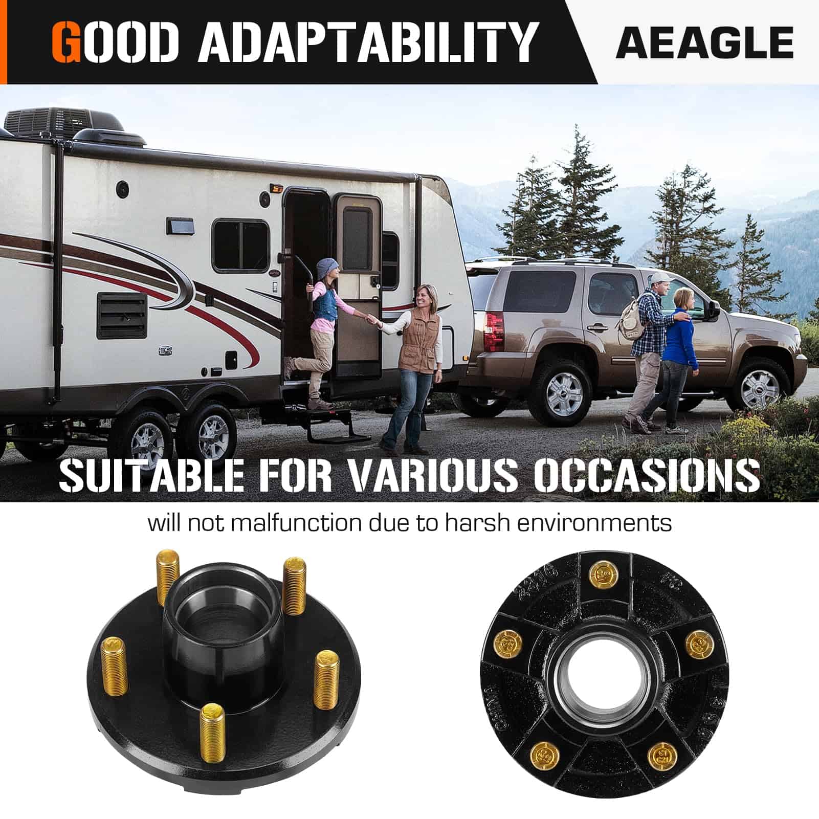 AEagle 5-Hole 4.5" Bolt Circle Idler Hub Kits para Eje de - Imagen 9