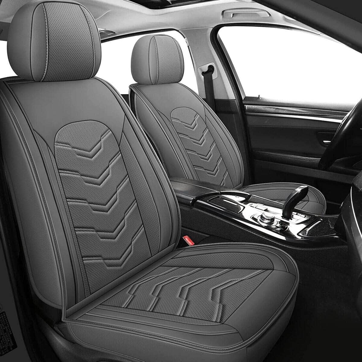 Juego de Fundas de Asiento de Auto de Cuero AOOG 5 PCS,