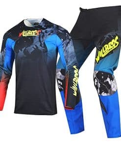 Conjunto de Jersey y Pantalón de Motocross -Negro Azul Rojo