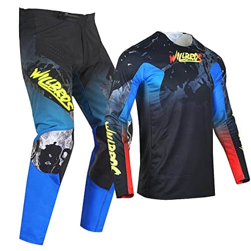 Conjunto de Jersey y Pantalón de Motocross -Negro Azul Rojo - Imagen 4