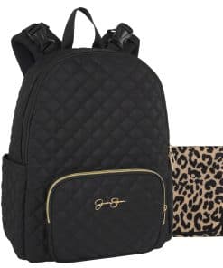 Bolso de pañales con mochila acolchada negra de Jessica