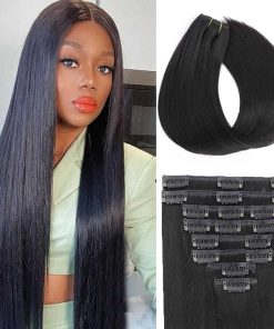 Extensiones de Cabello Clip In de Pelo Humano Liso 75g/pack