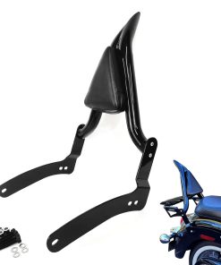 DreDoggMoto Barra de Respaldo Trasero Negro Almohadilla de