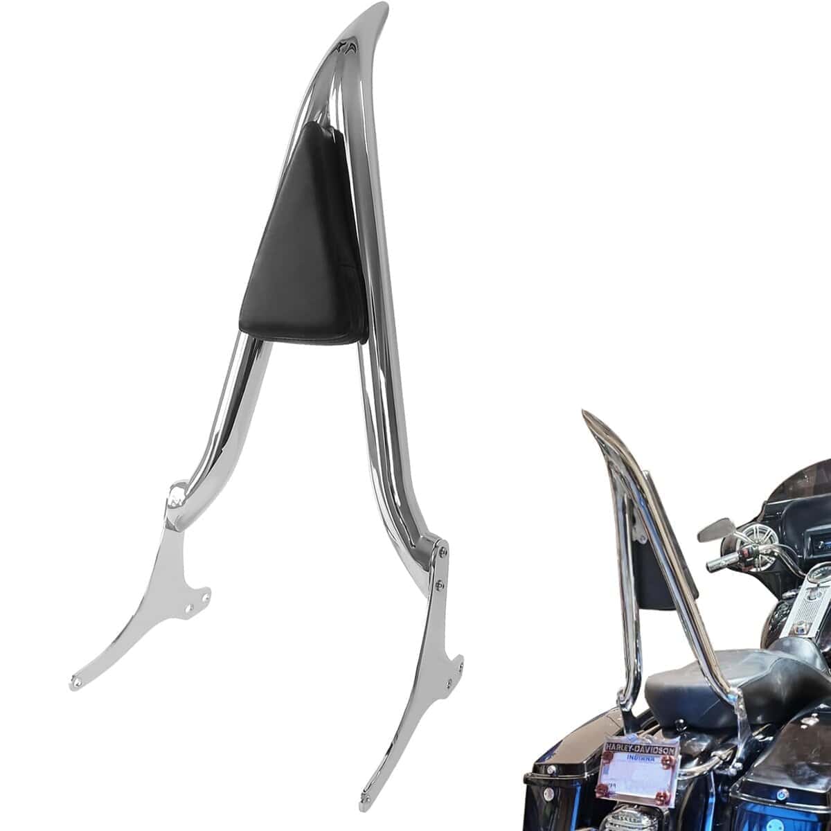 Respaldo de pasajero para motocicleta con almohadilla