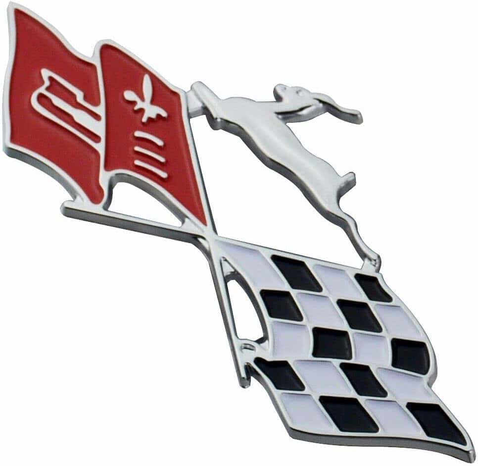 2Pcs Emblemas Metálicos Impala SS Bandera Cruzada Trasera - Imagen 4