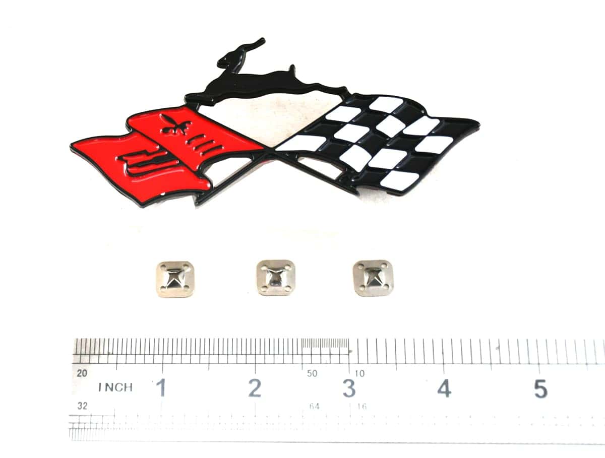 2Pcs Emblemas Metálicos Impala SS Bandera Cruzada Trasera - Imagen 7