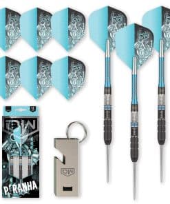 DW Piranha 01 90% Tungsten Steel Tip Dart, 23G | Set de