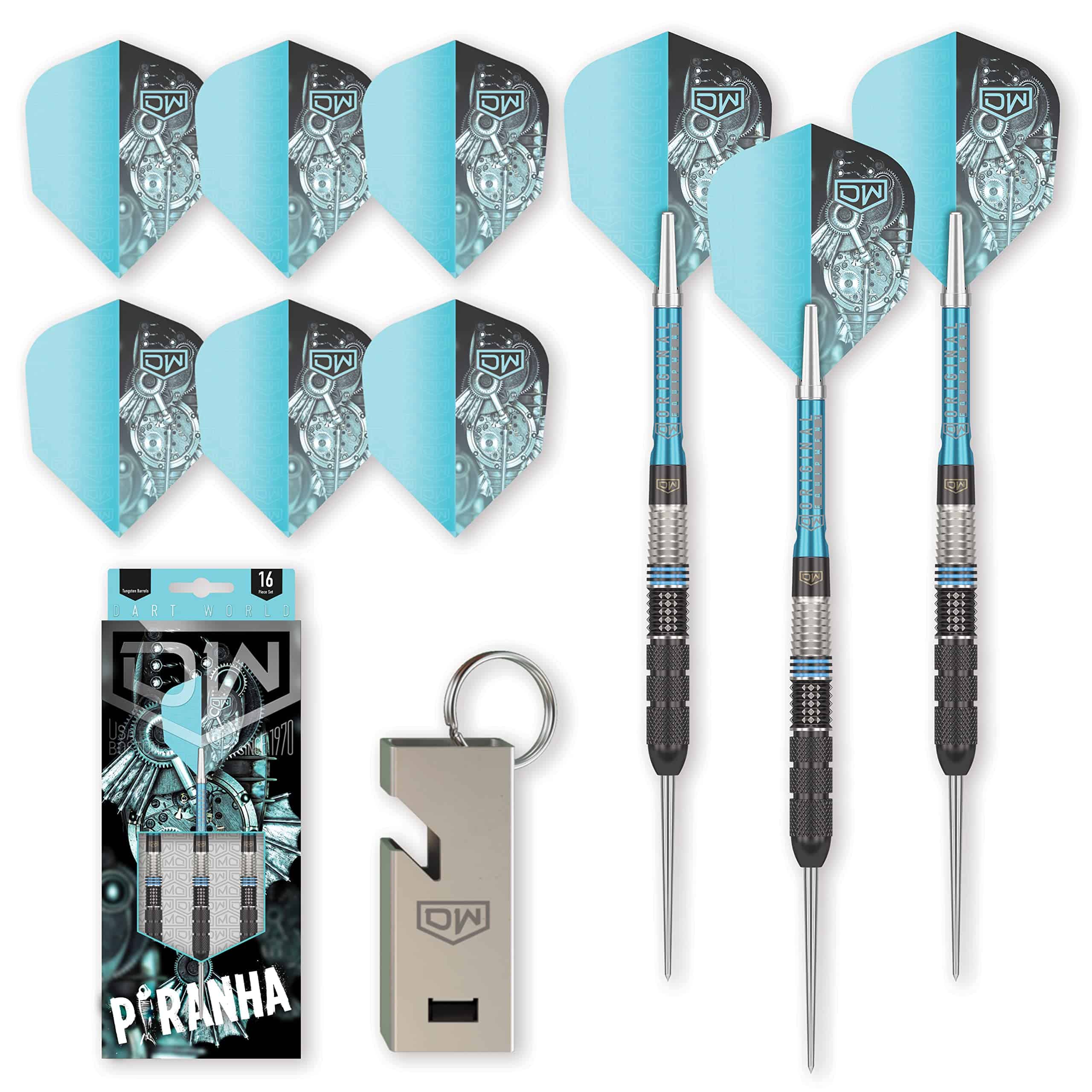 DW Piranha 01 90% Tungsten Steel Tip Dart, 27G | Set de