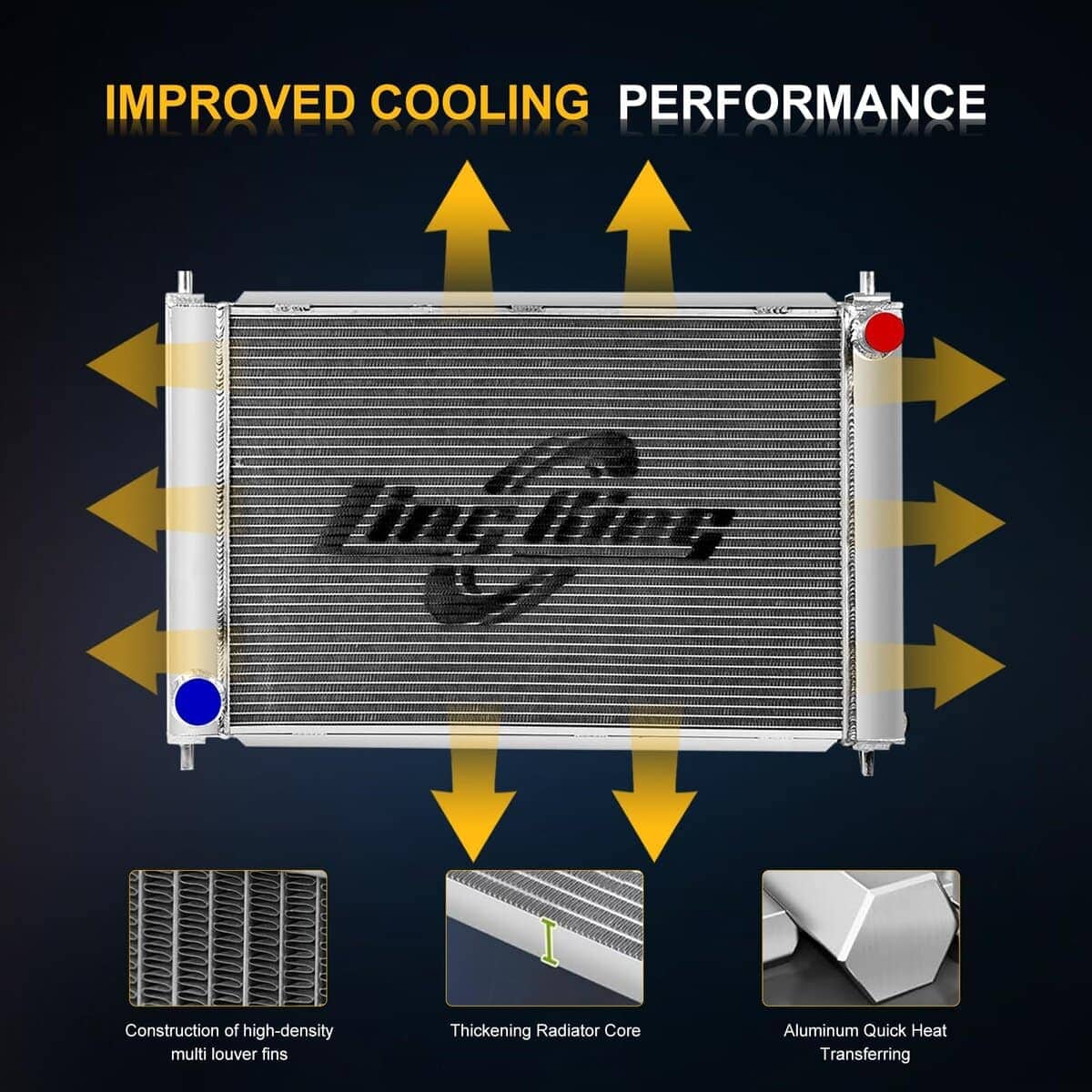 Radiador de Carrera de 3 Filas de Aluminio ZING KING CU2139 - Imagen 5