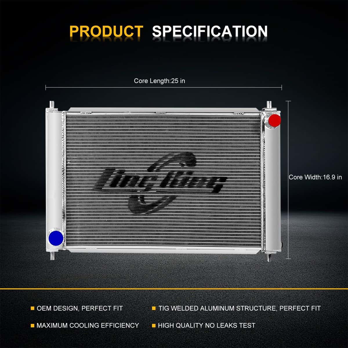 Radiador de Carrera de 3 Filas de Aluminio ZING KING CU2139 - Imagen 4