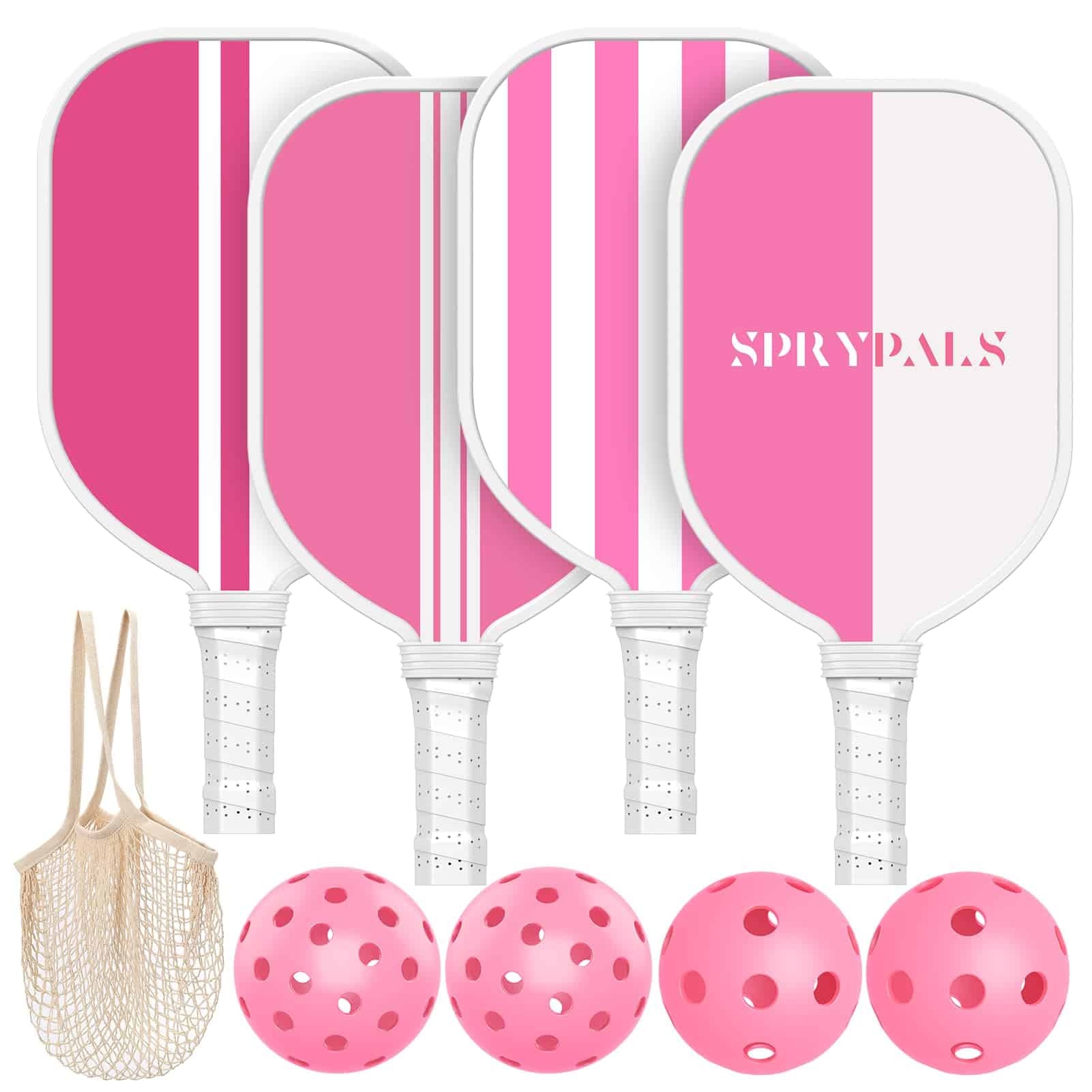 Paletas de Pickleball Rosa de Sprypals, Juego de 4 Paletas
