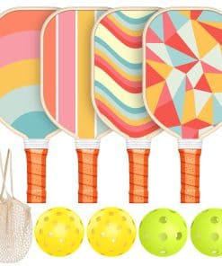 Set de 4 Paletas de Pickleball, Paletas de Madera Premium