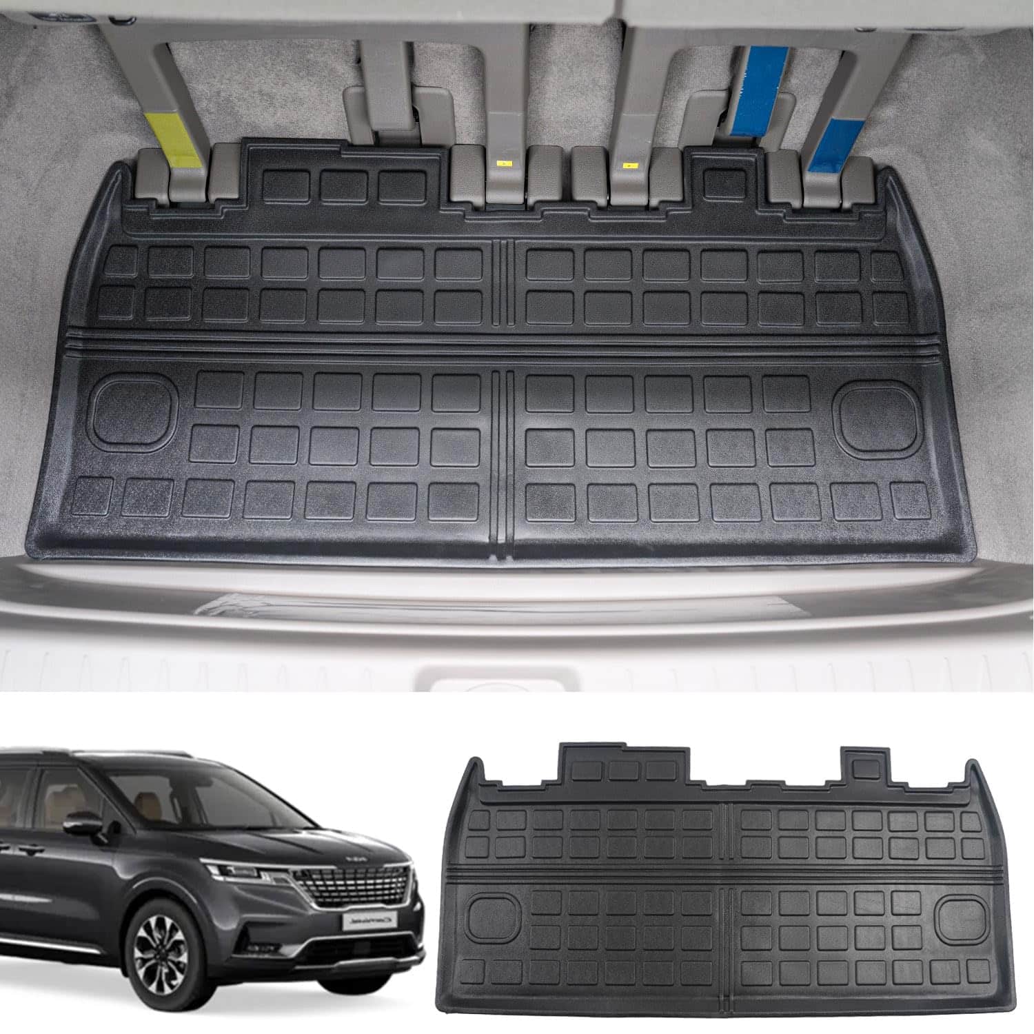 Tapete de maletero powoq Compatible con Kia Carnival