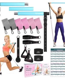 Kit de Barra de Pilates con Bandas de -Azul (20/25/30lbs)