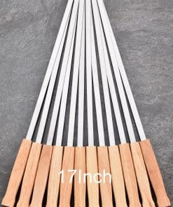 Brochetas de barbacoa planas de 17 pulgadas de largo,