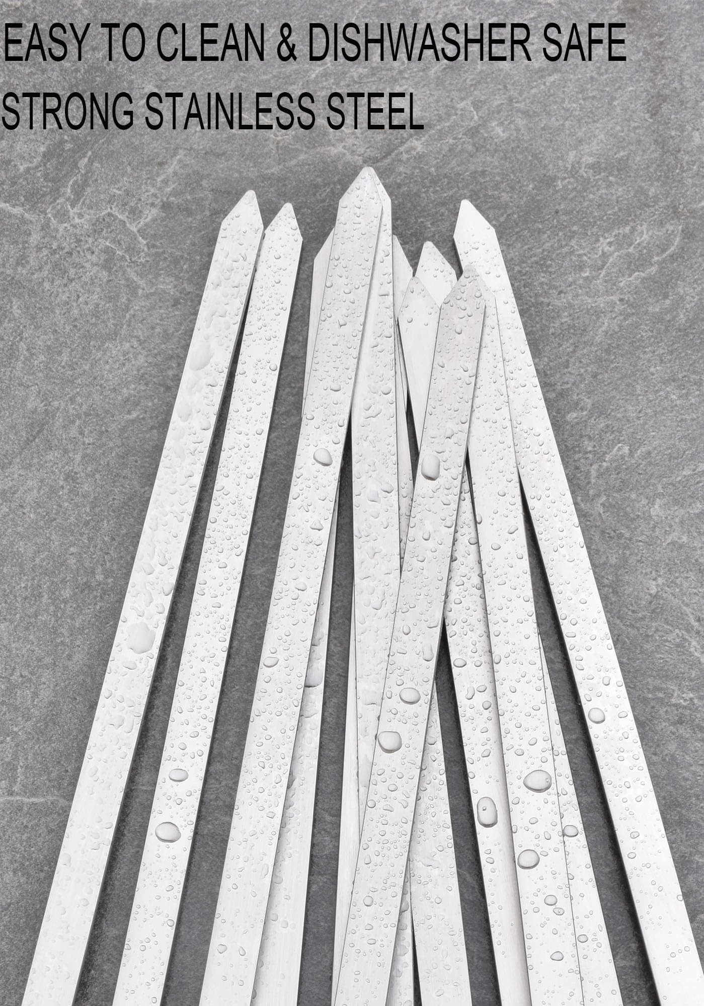 Brochetas de barbacoa planas de 17 pulgadas de largo, - Imagen 7