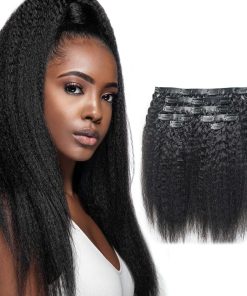 Niawigs Extensiones de Cabello Clip Ins Kinky Straight para