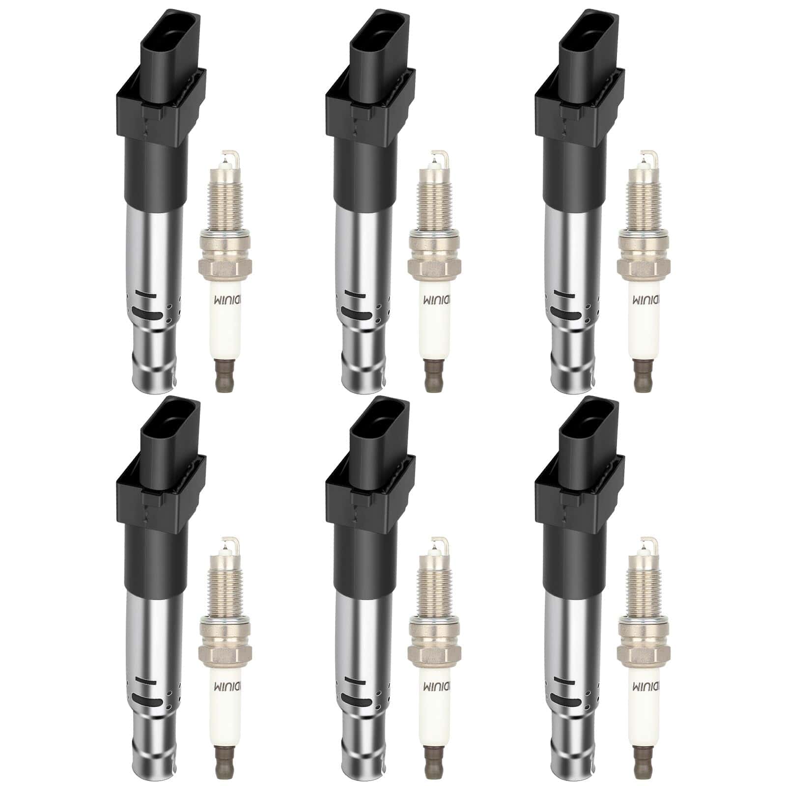 Paquete de 6 bobinas de encendido ECCPP UF531 con 6 bujías