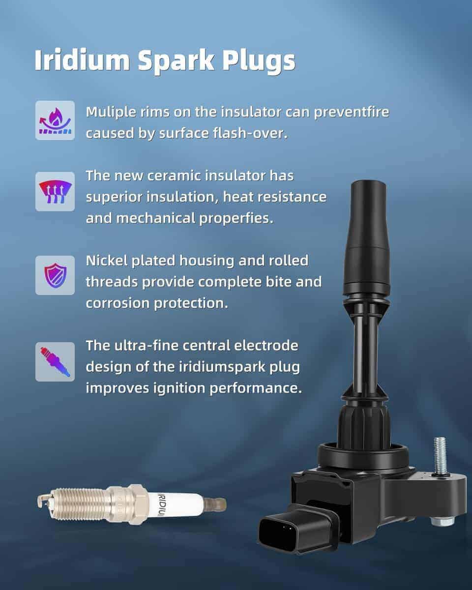 Conjunto de 4 bobinas de encendido ECCPP UF680 con 4 bujías - Imagen 6