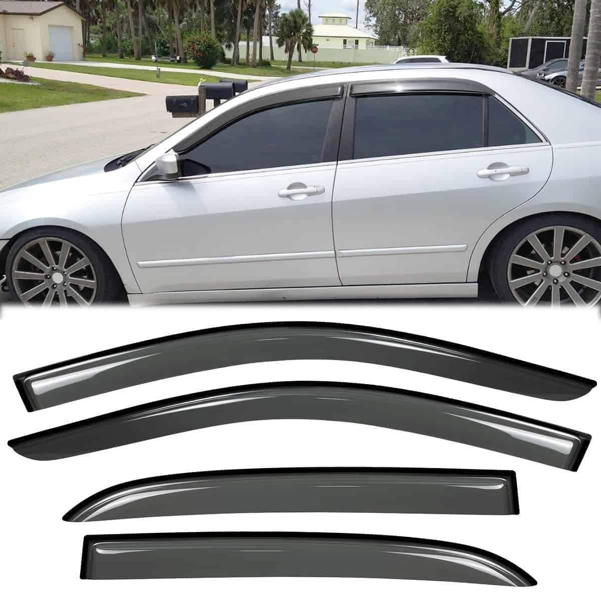 4pcs Deflectores de Ventana Lateral a Prueba de