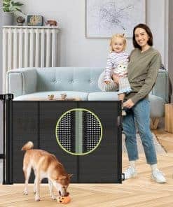 Reja para bebés retráctil de 55" de ancho reforzada con