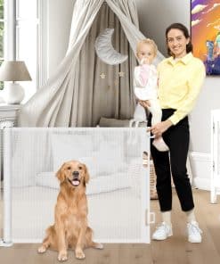 Puerta de seguridad retráctil para bebés y mascotas -