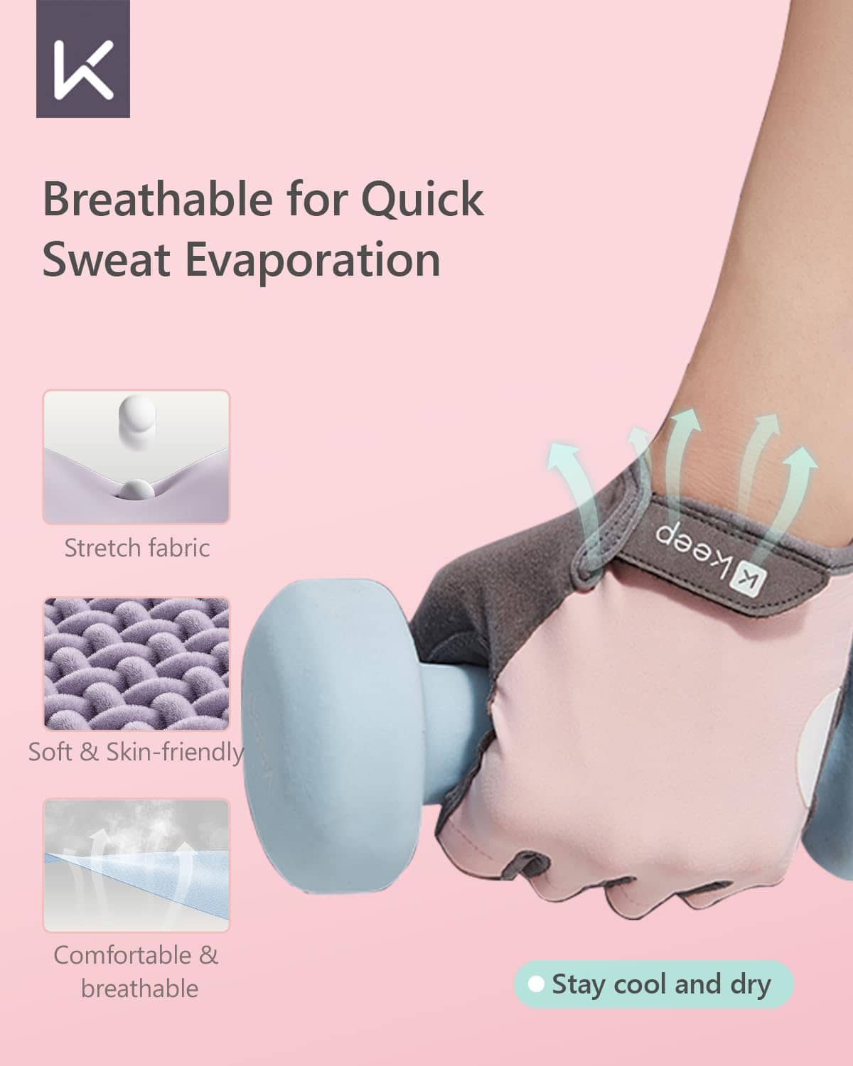 Guantes de Entrenamiento KEEP para Mujeres -Rosado - Imagen 7