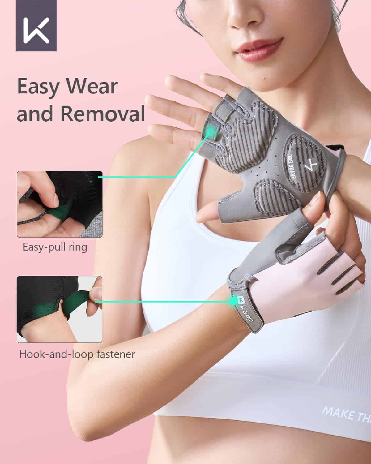 Guantes de Entrenamiento KEEP para Mujeres -Rosado - Imagen 5