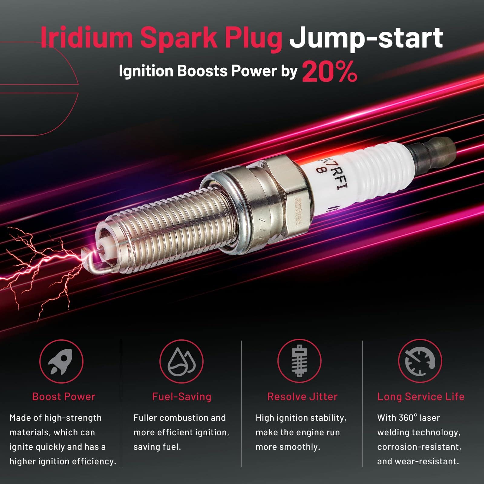 Paquete de bobina de encendido UF807 y bujías de iridio - Imagen 7