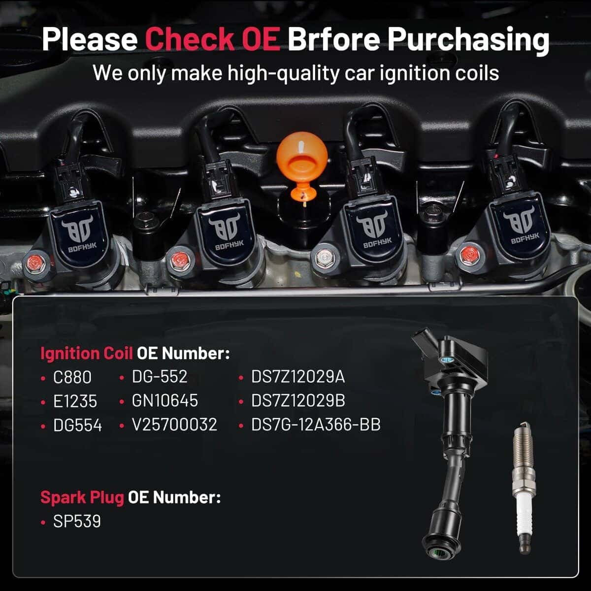 Paquete de Bobina de Encendido UF-735 y Bujías de Iridio - Imagen 6